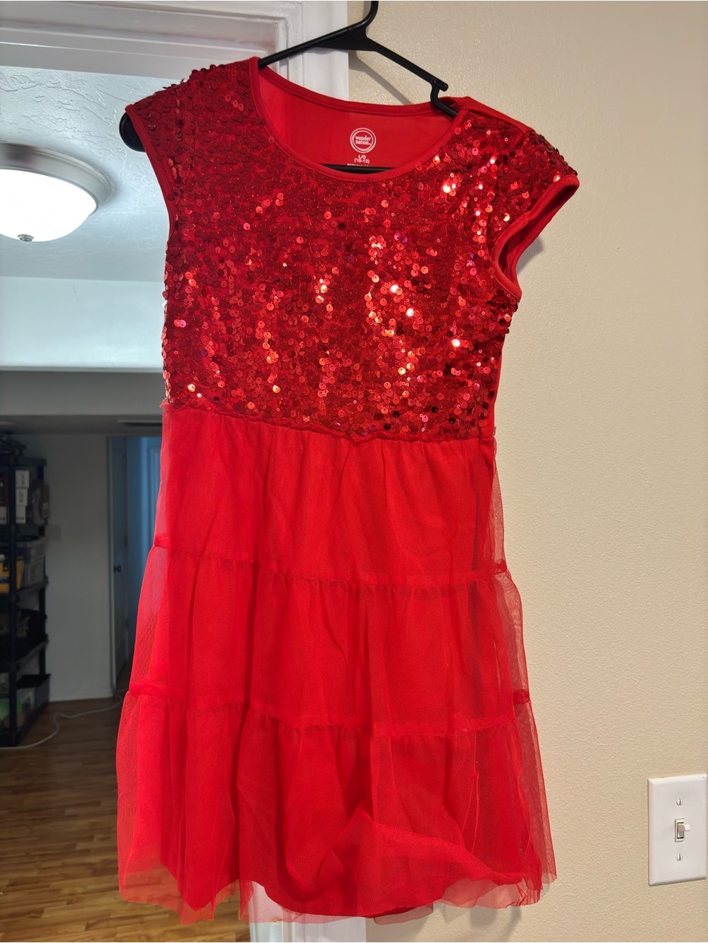 wonder nation Red Sequin Tulle Party Dress